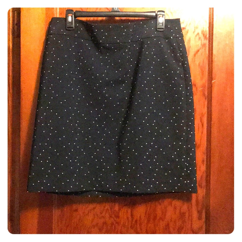 Very dark blue polka dot skirt